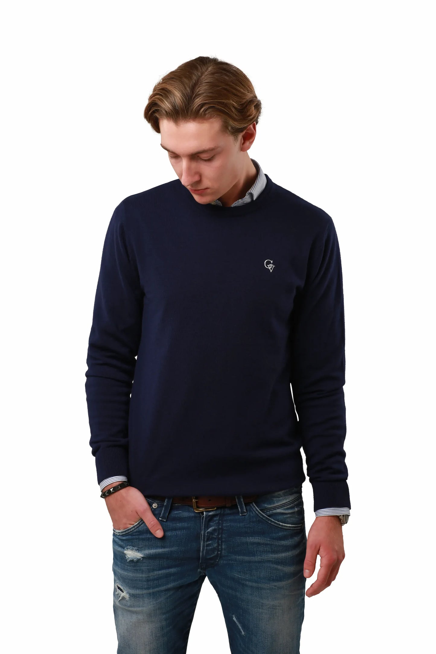 GUAVII Merinowool Sweater navy blue