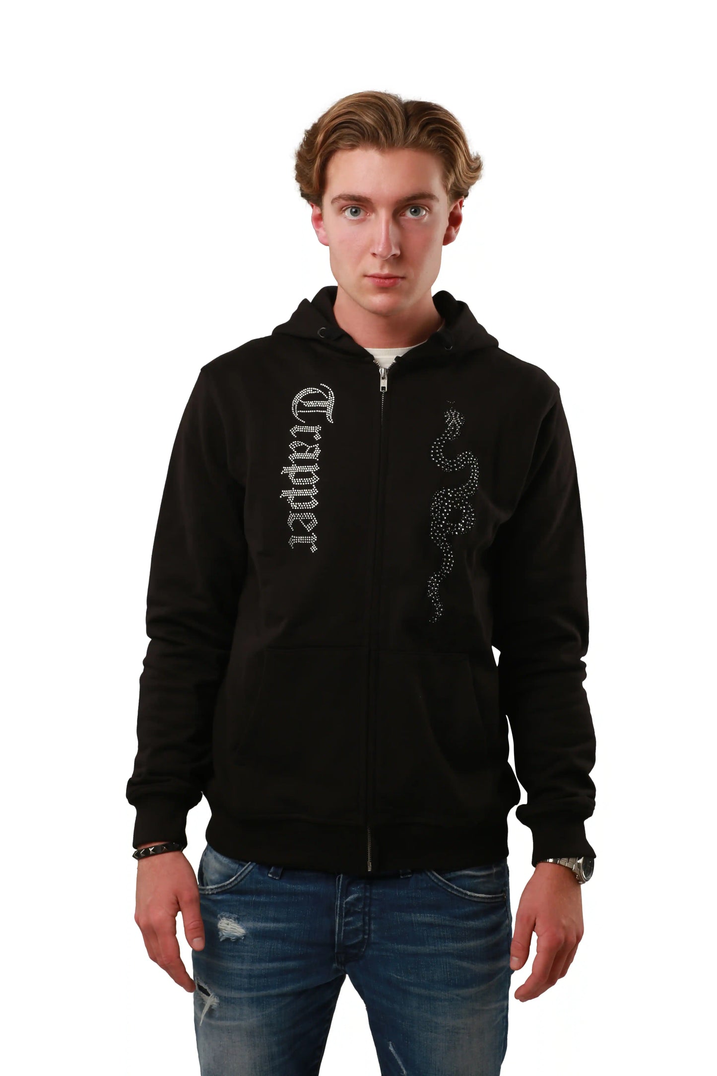 Trapper Snake Zip Up Hoodie Black